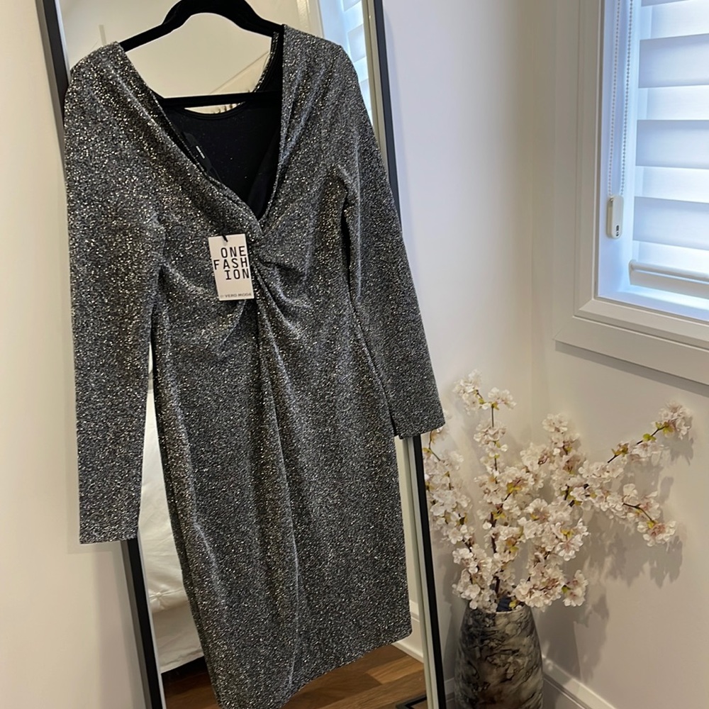 VERO MODA MIDI SHIMMER DRESS